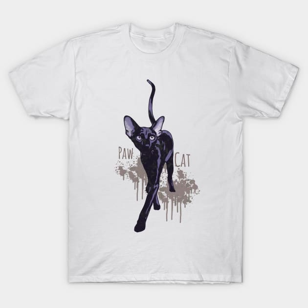 black cat paw T-Shirt by Collagedream